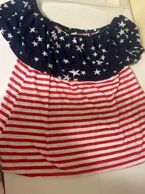 Lane Bryant Navy & White Star-Print Off-Shoulder Top